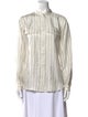 FRAME Silk Striped Button-Up Top