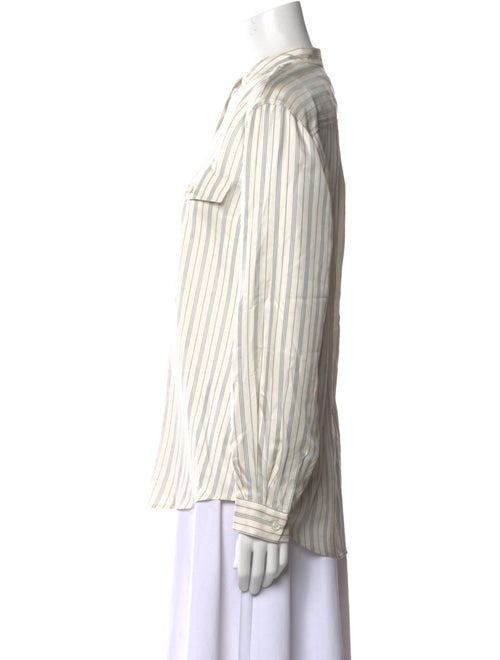 FRAME Silk Striped Button-Up Top