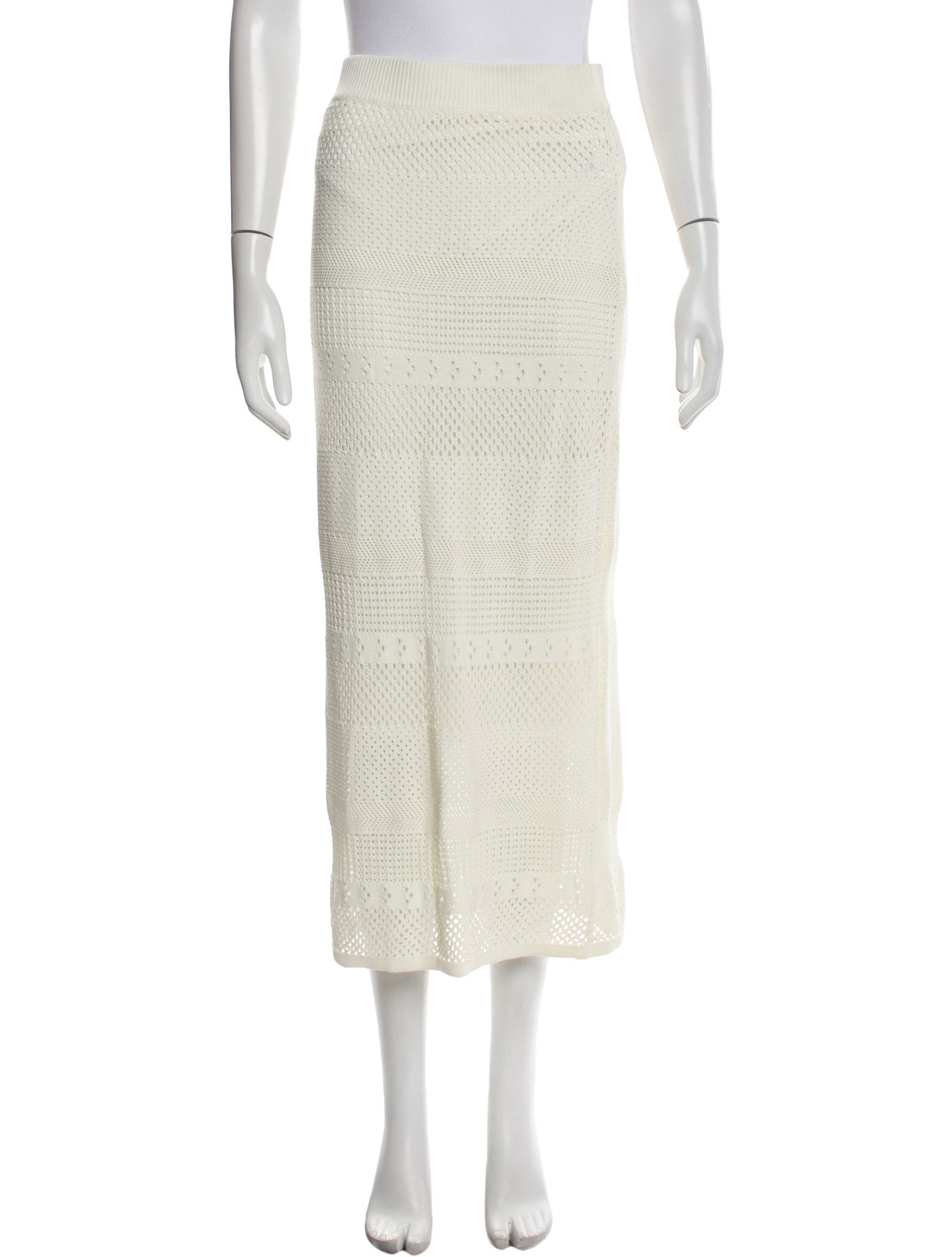 FRAME Eyelet Trim Midi Length Skirt