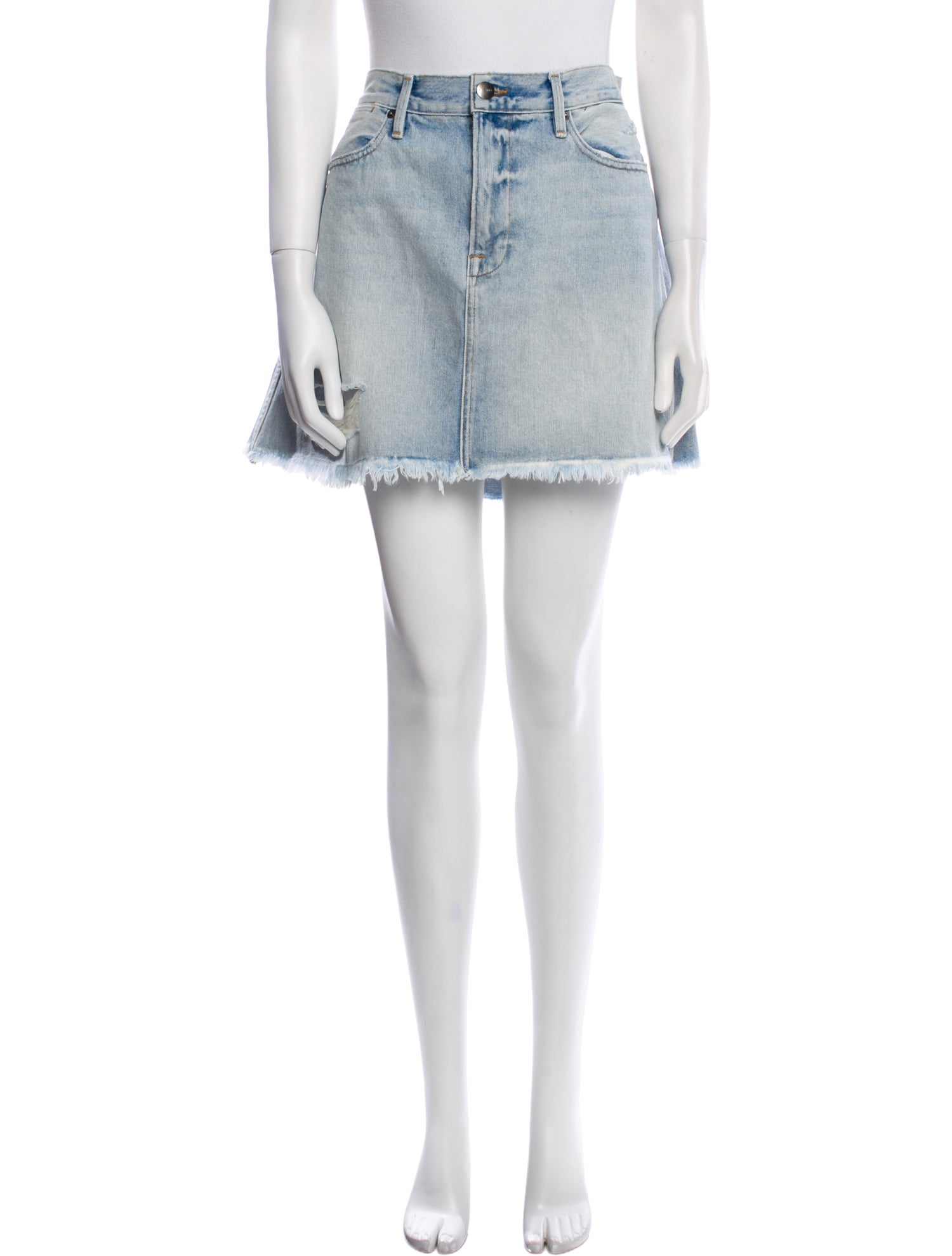 FRAME Distressed Accents Mini Skirt