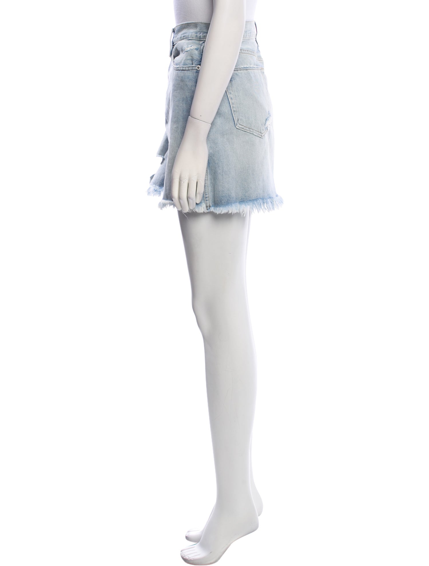 FRAME Distressed Accents Mini Skirt