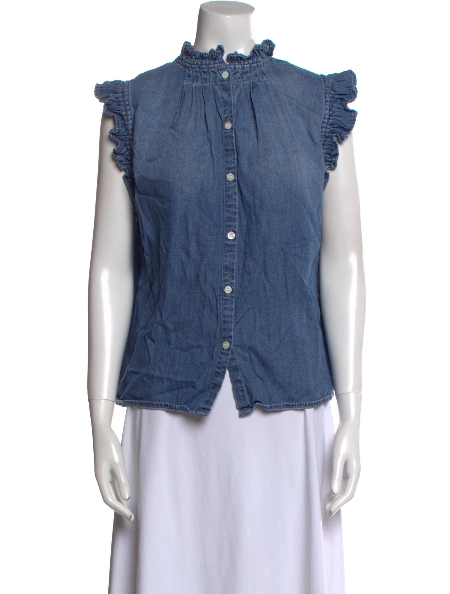 FRAME Mock Neck Sleeveless Blouse