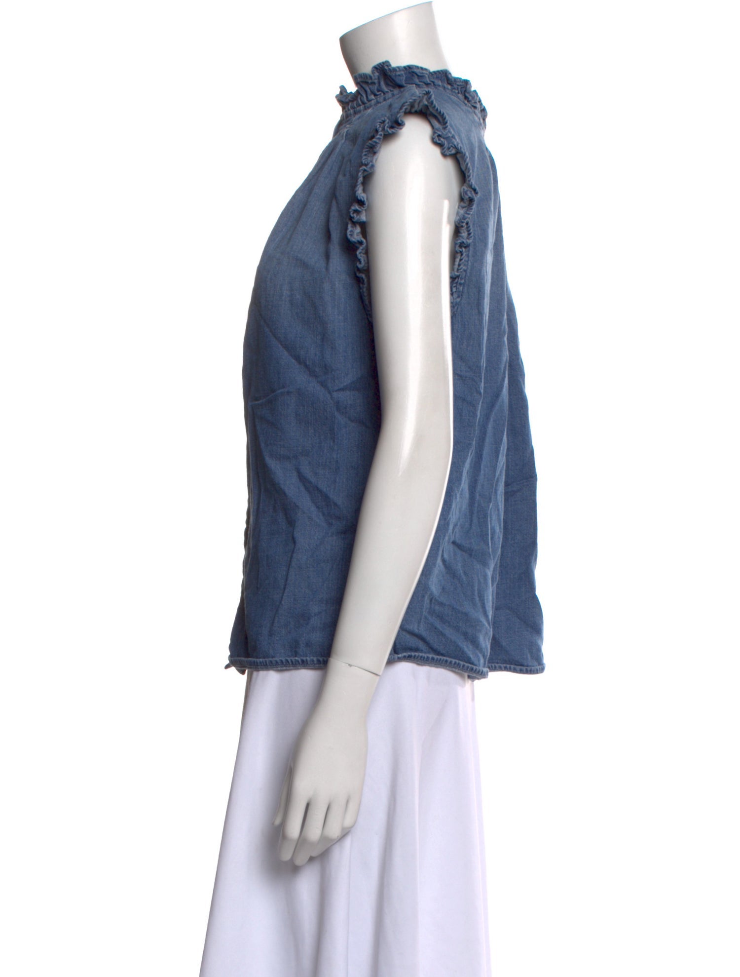 FRAME Mock Neck Sleeveless Blouse