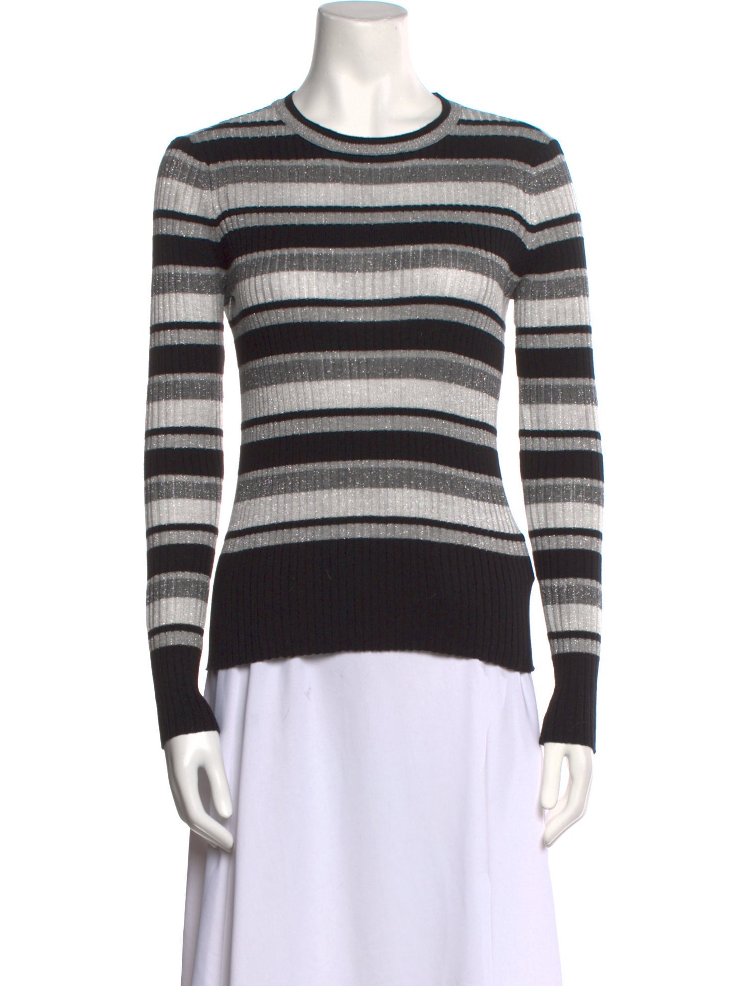 FRAME Striped Crew Neck Top