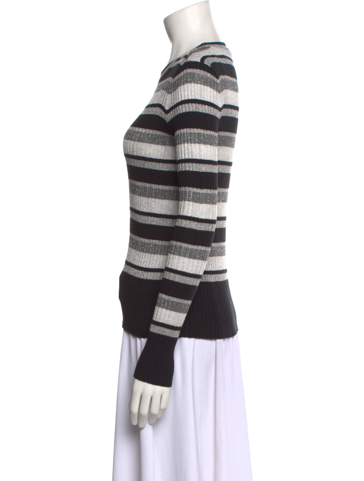 FRAME Striped Crew Neck Top