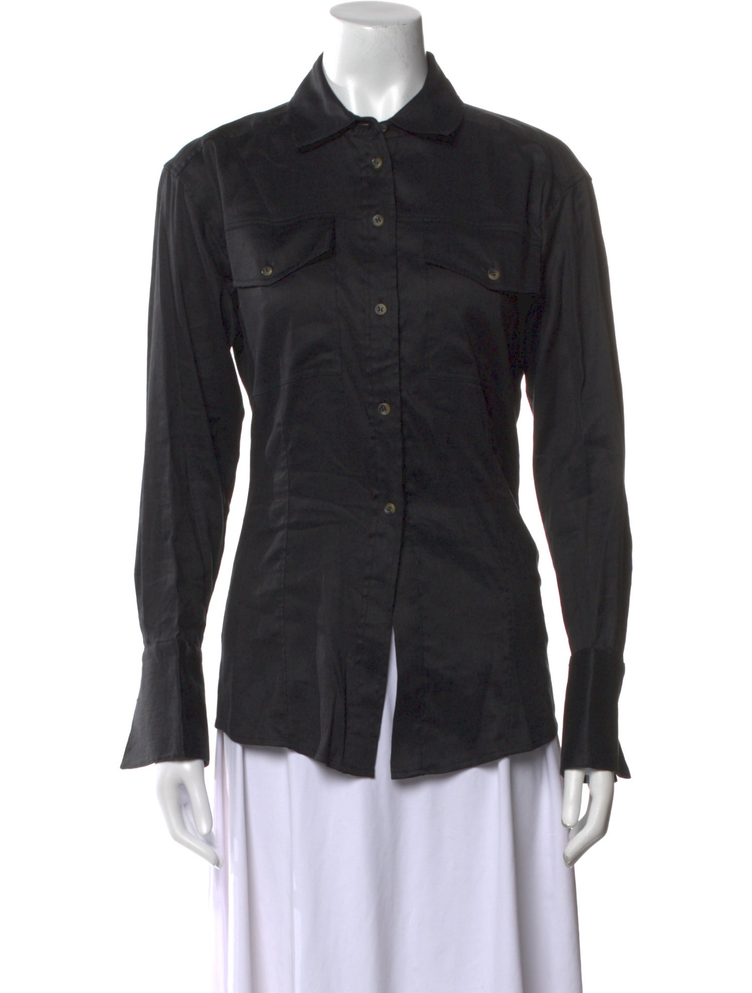 FRAME Long Sleeve Button-Up Top