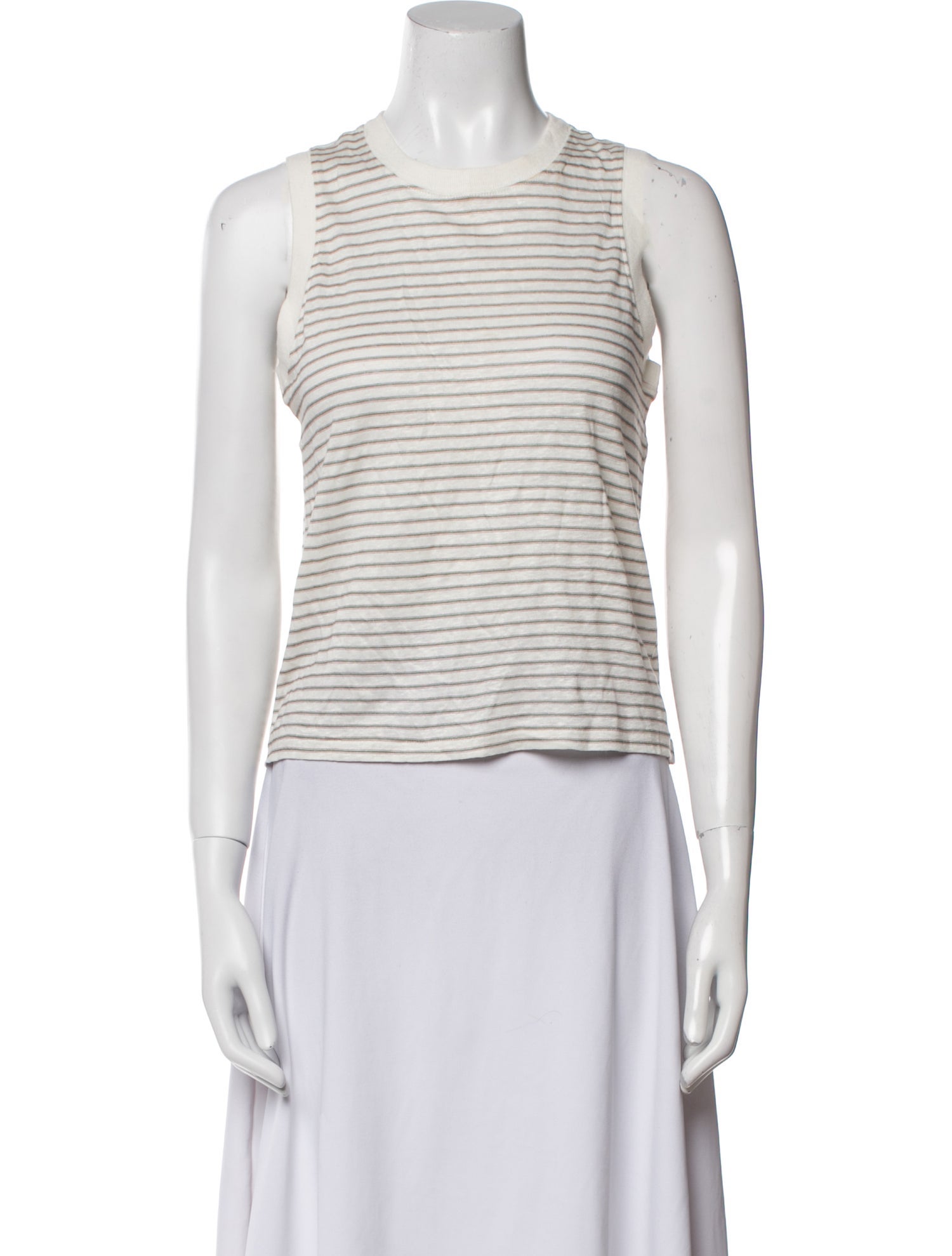 FRAME Linen Striped Crop Top