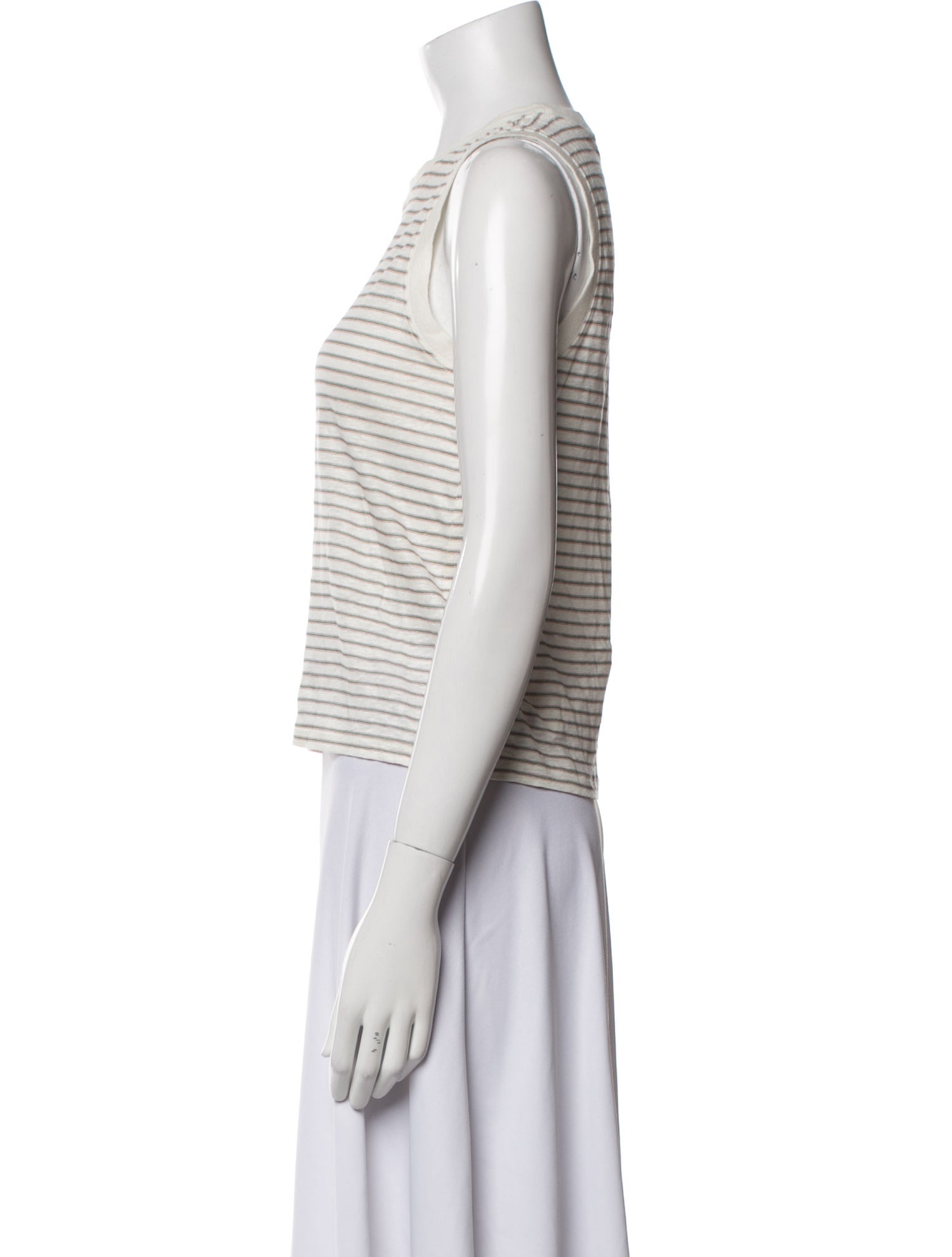 FRAME Linen Striped Crop Top