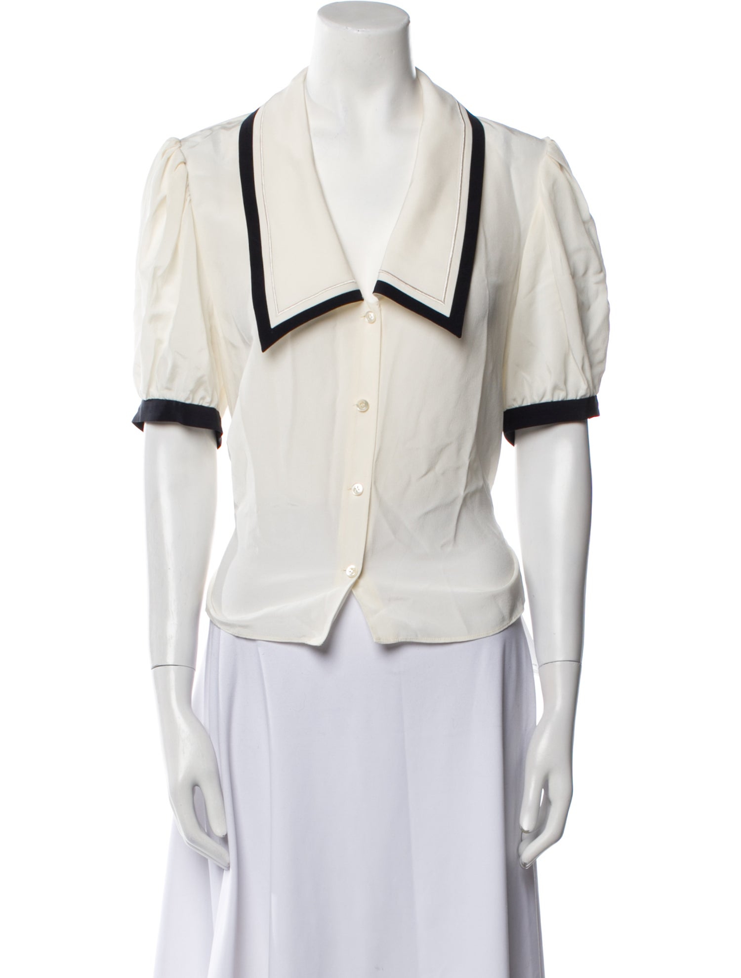 FRAME Silk Short Sleeve Crop Top