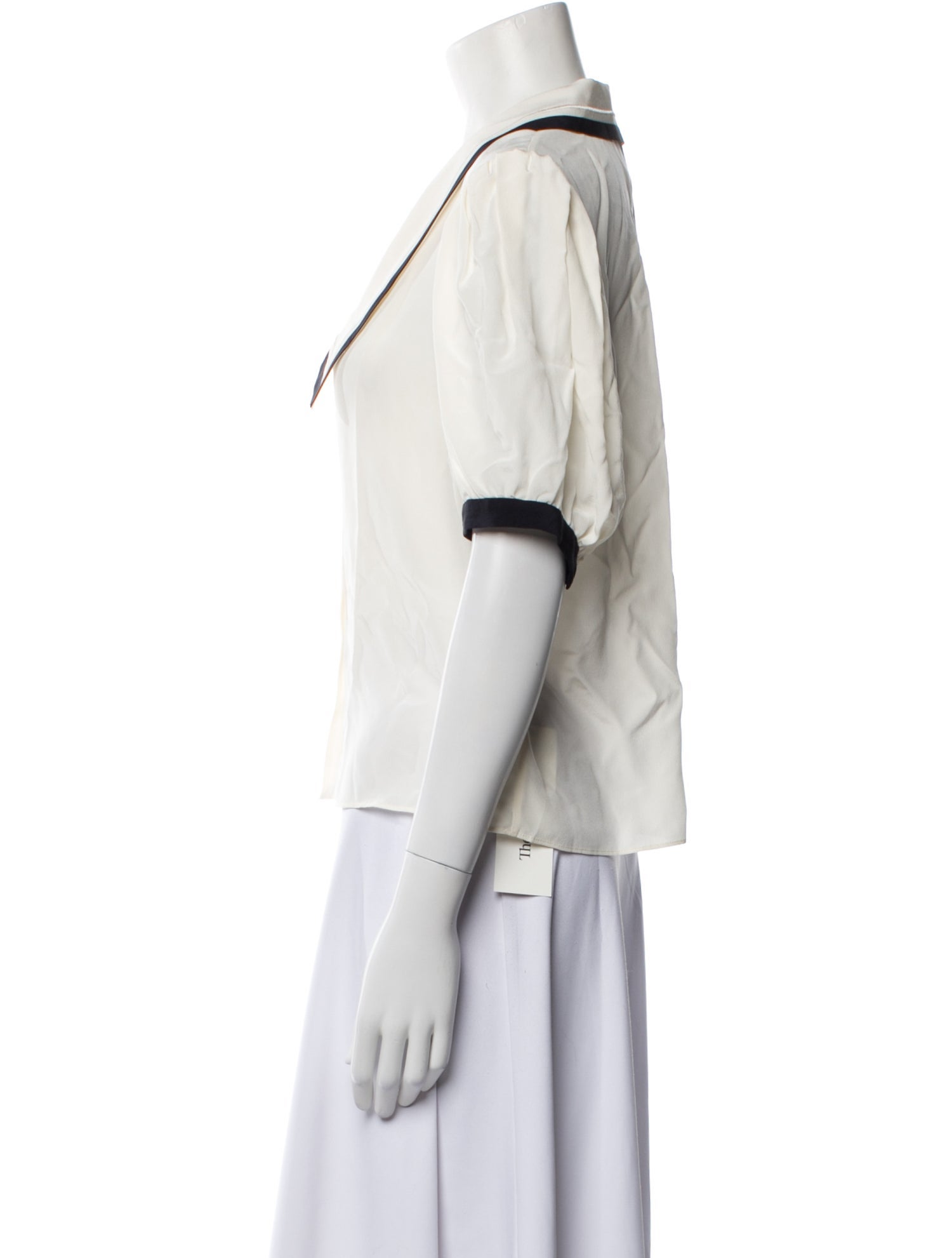 FRAME Silk Short Sleeve Crop Top