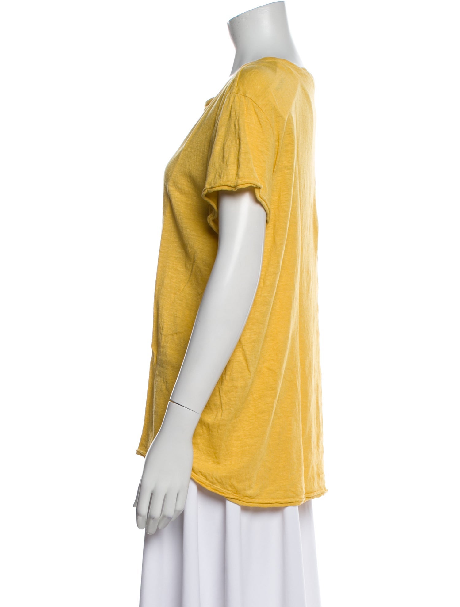 FRAME Linen Scoop Neck T-Shirt