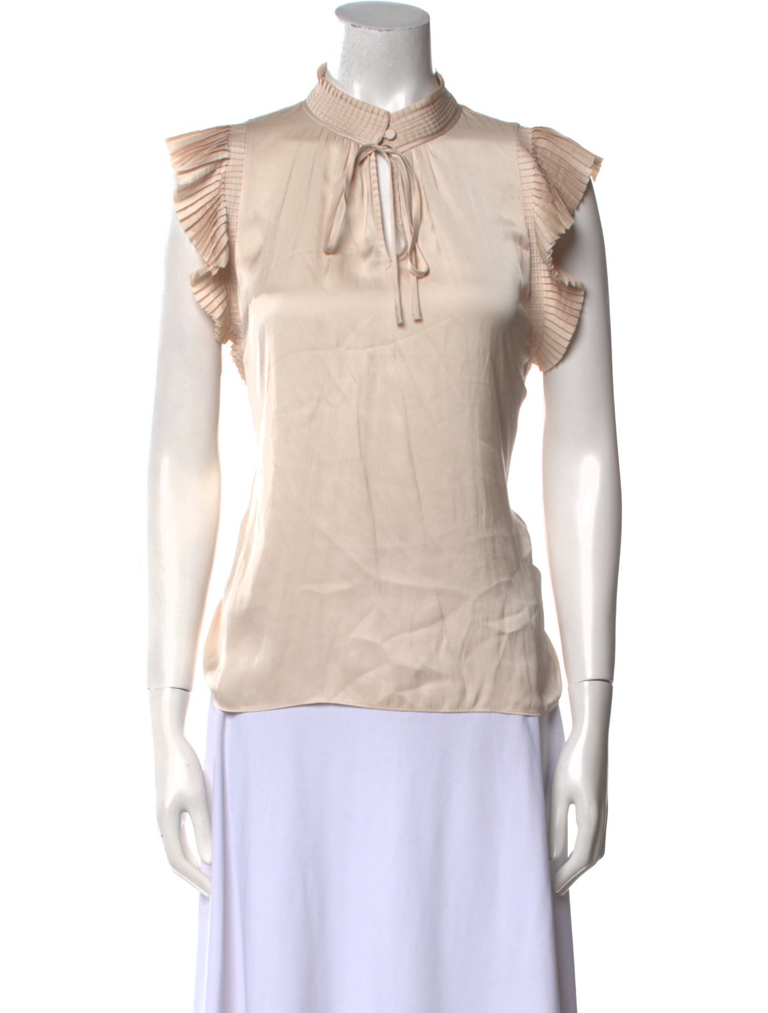 FRAME Mock Neck Short Sleeve Blouse