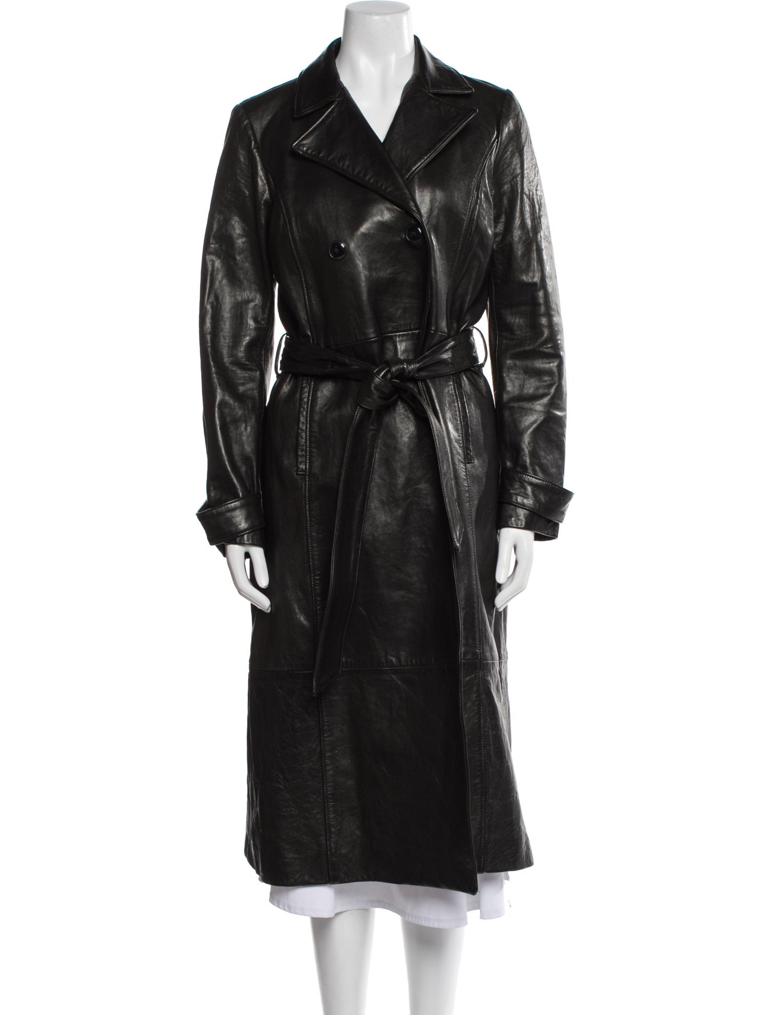 FRAME Leather Trench Coat