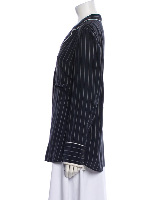 FRAME Silk Striped Button-Up Top