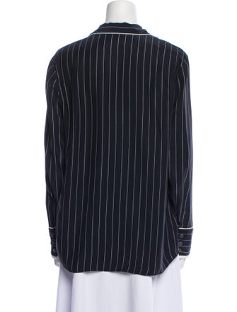 FRAME Silk Striped Button-Up Top