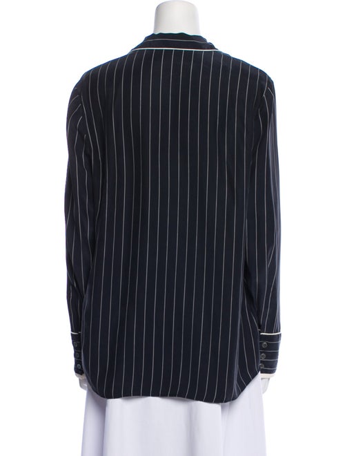 FRAME Silk Striped Button-Up Top