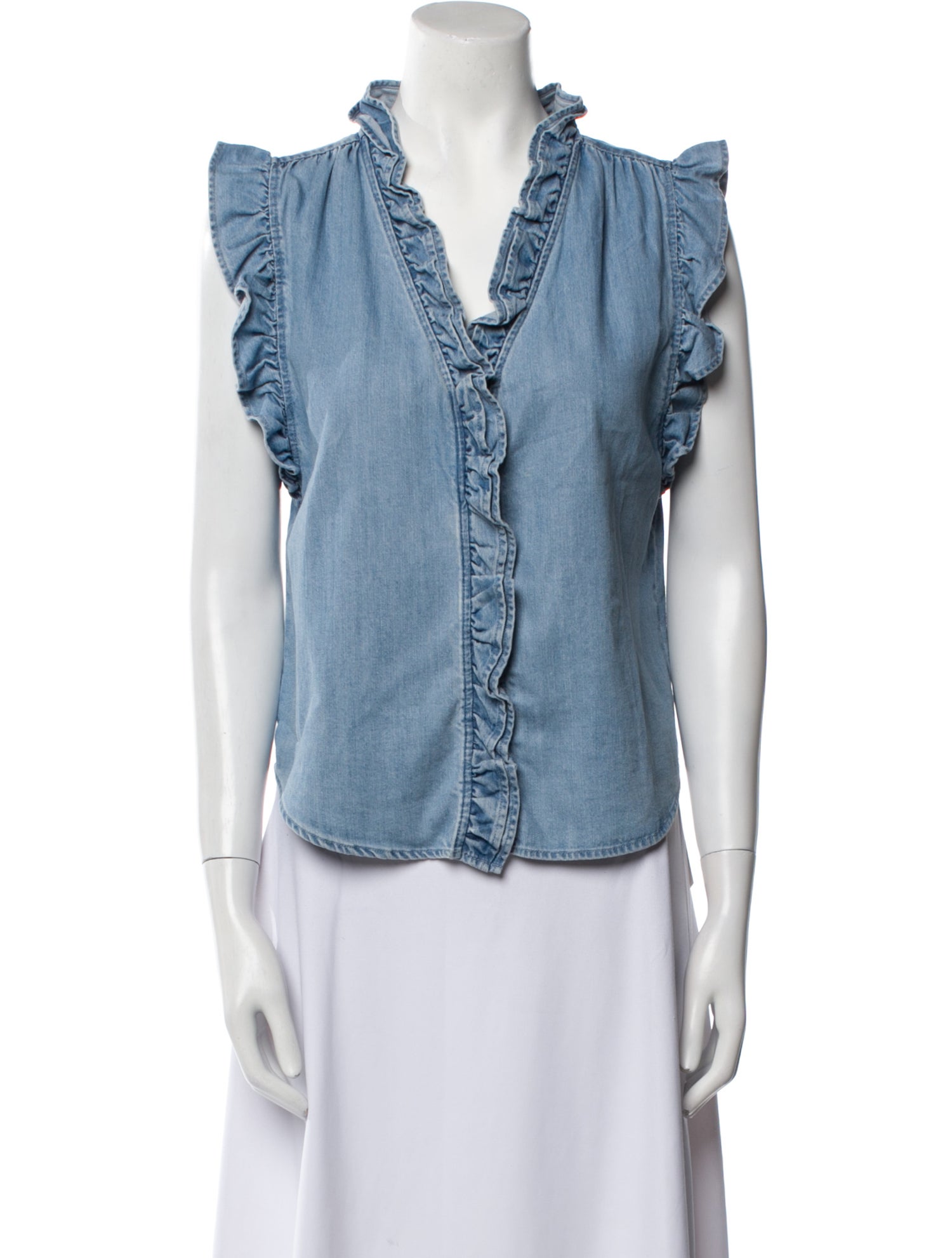 FRAME V-Neck Sleeveless Top