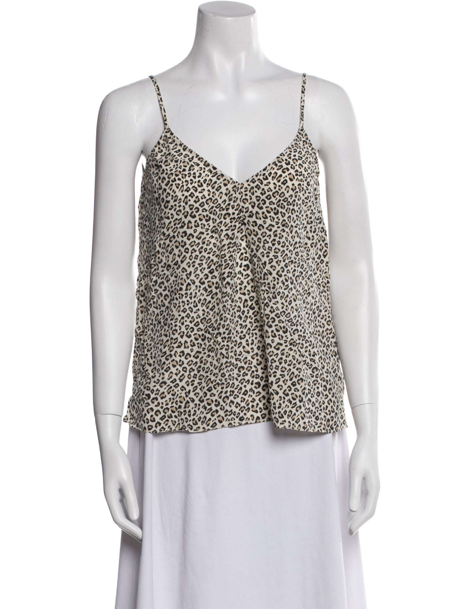 FRAME Silk Animal Print Top