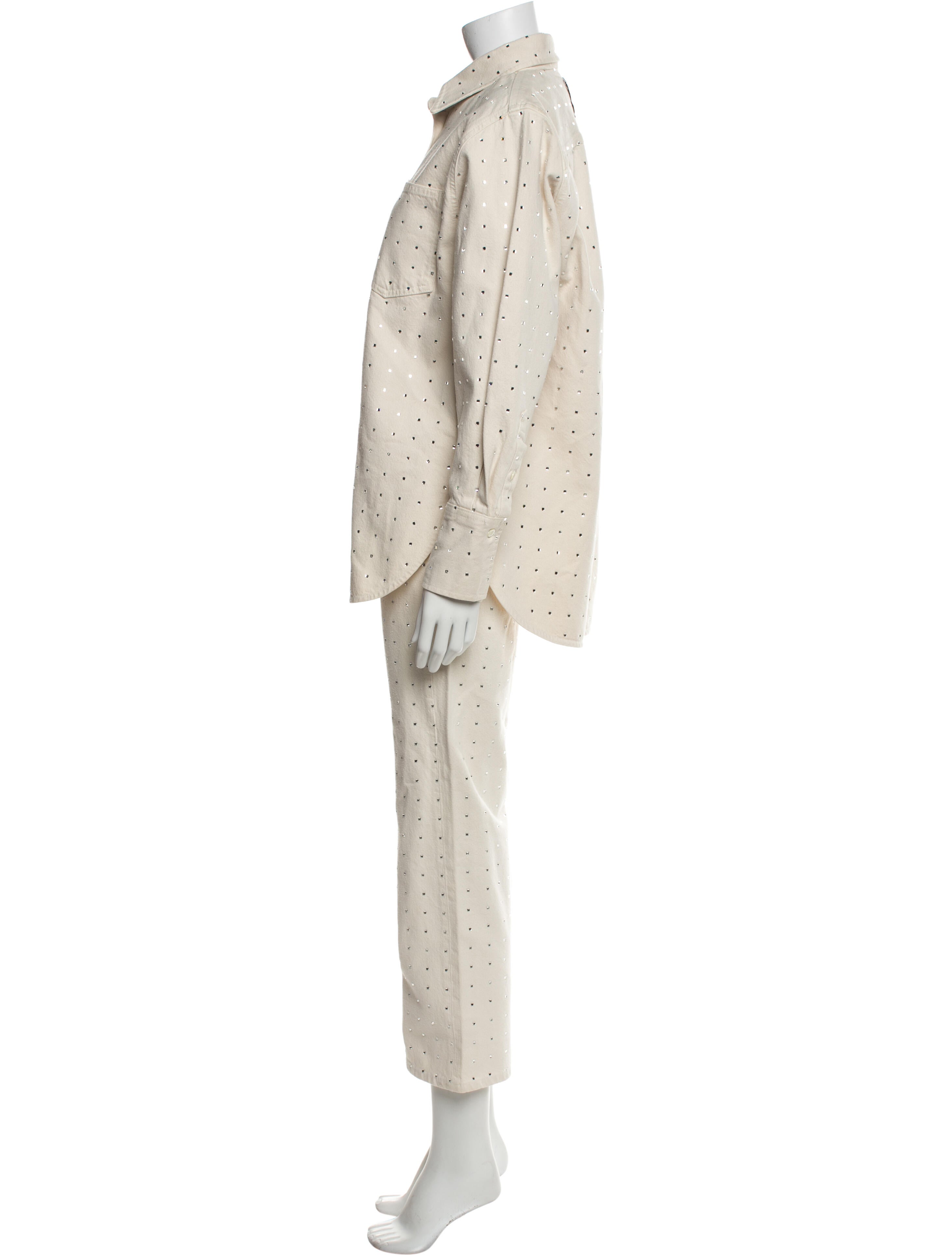 FRAME Crystal Embellishments Pant Set