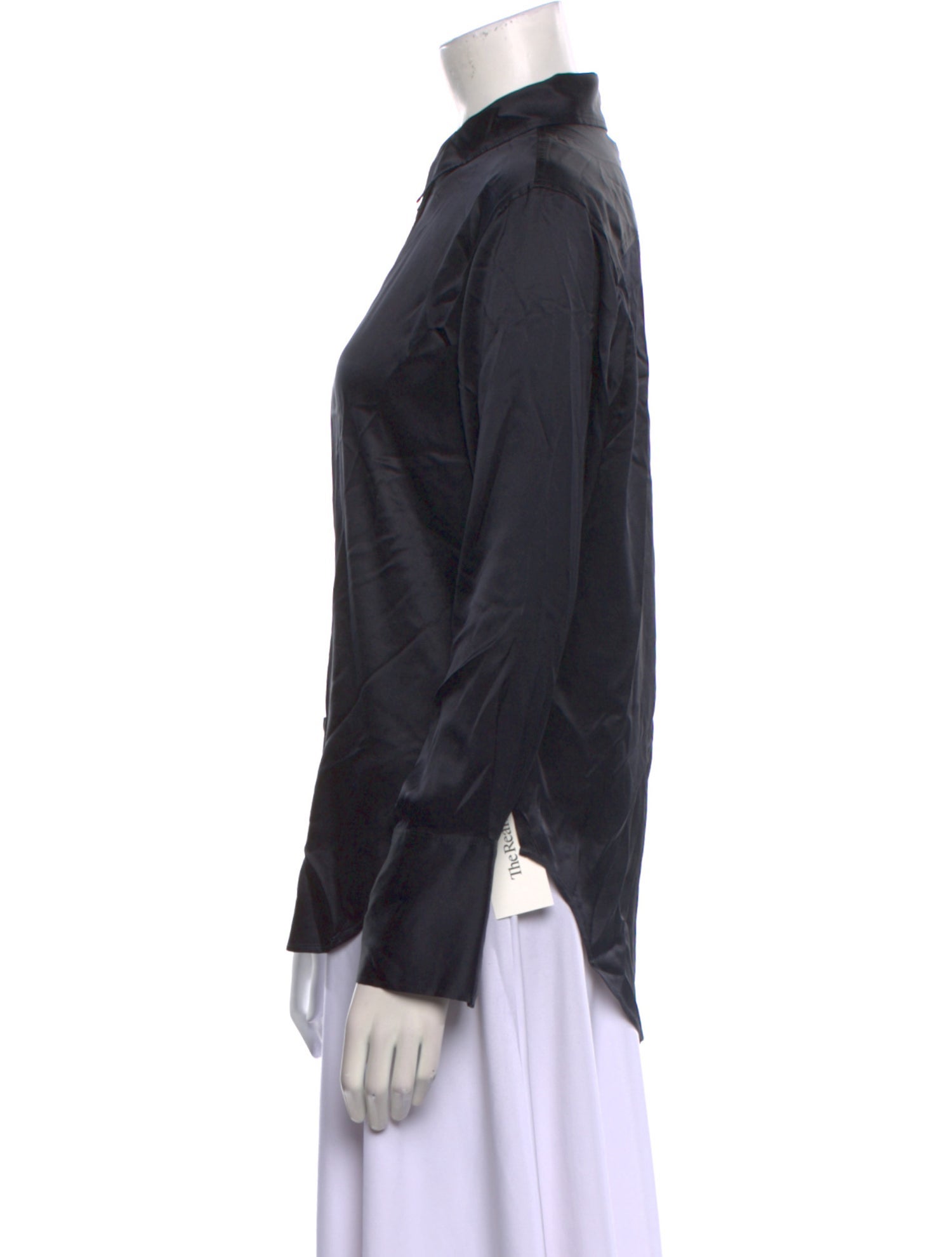 FRAME Silk Long Sleeve Button-Up Top