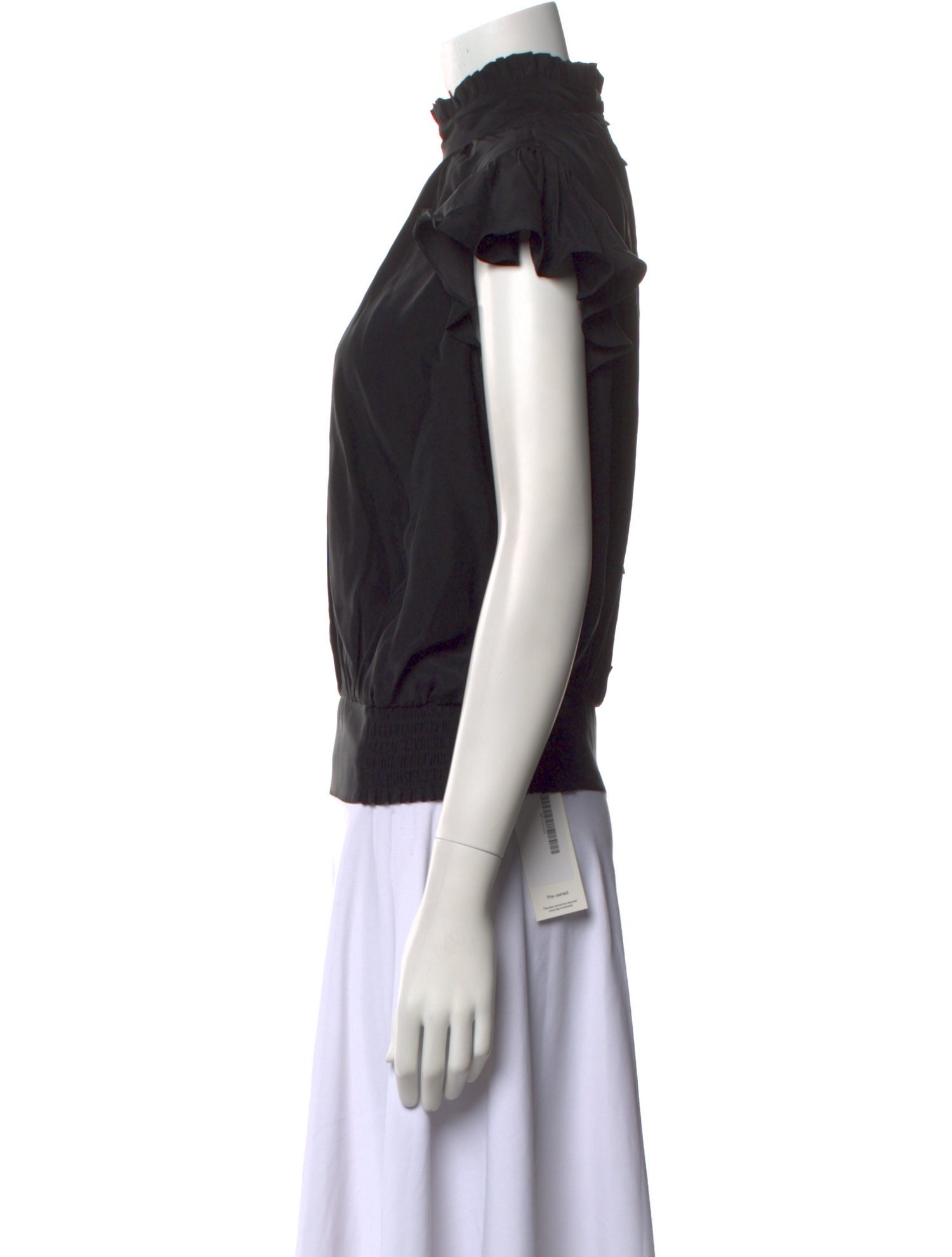 FRAME Silk Mock Neck Top