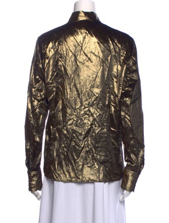 FRAME Animal Print Long Sleeve Button-Up Top