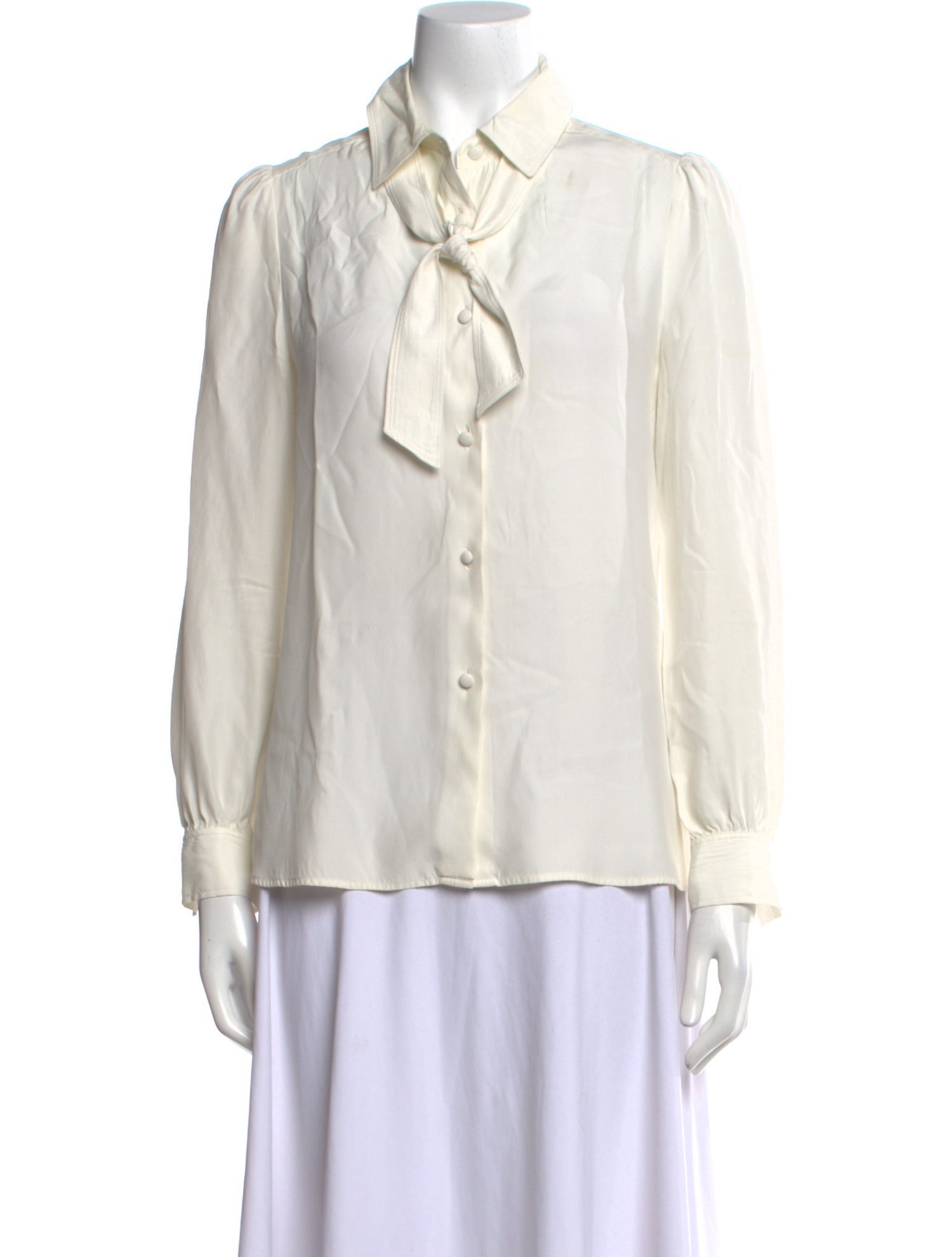 FRAME Silk Long Sleeve Button-Up Top