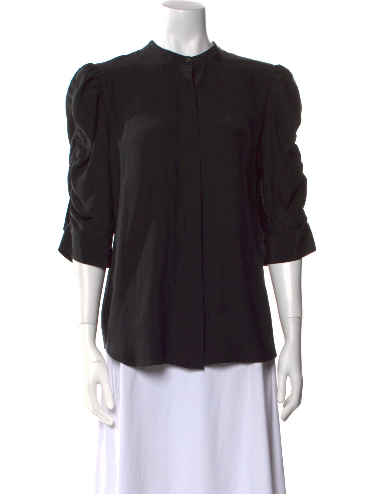 FRAME Silk Crew Neck Blouse