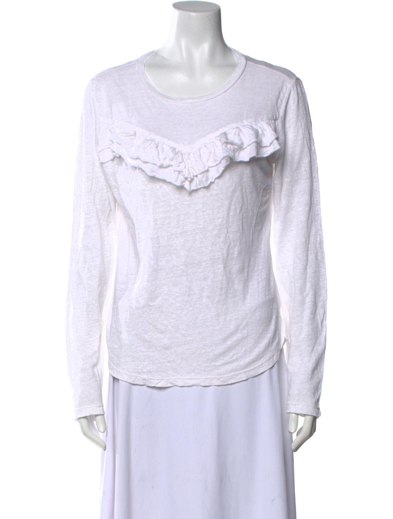 FRAME Linen Scoop Neck T-Shirt