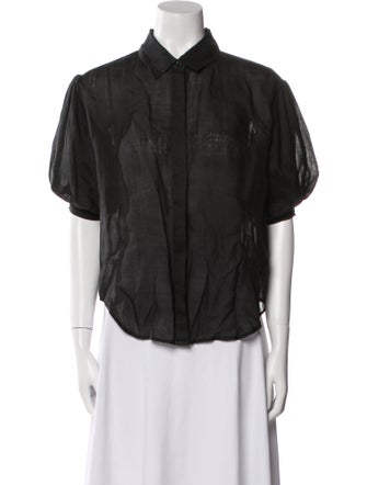 FRAME Short Sleeve Button-Up Top