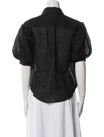 FRAME Short Sleeve Button-Up Top