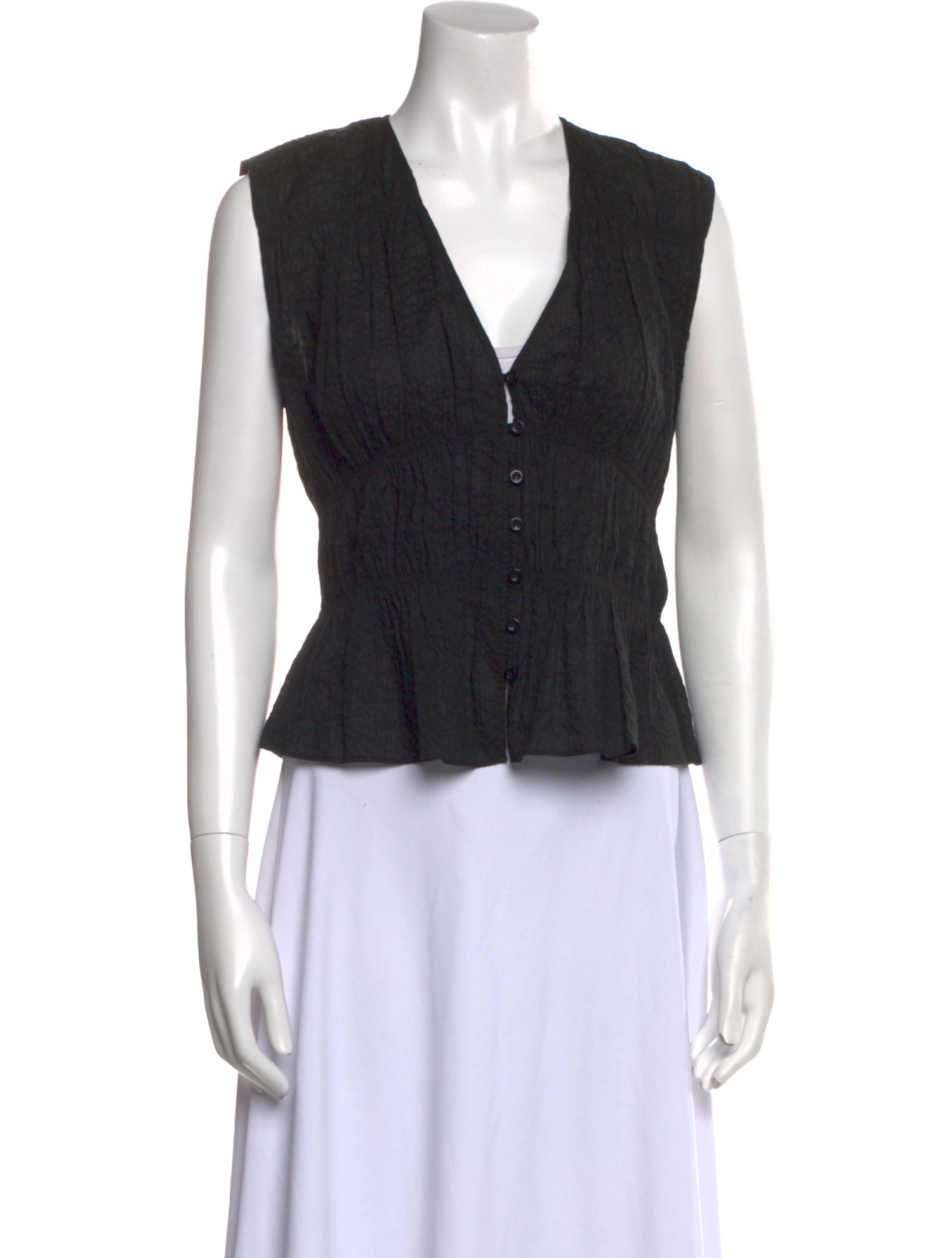 FRAME V-Neck Sleeveless Crop Top