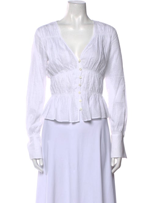 FRAME Striped V-Neck Crop Top