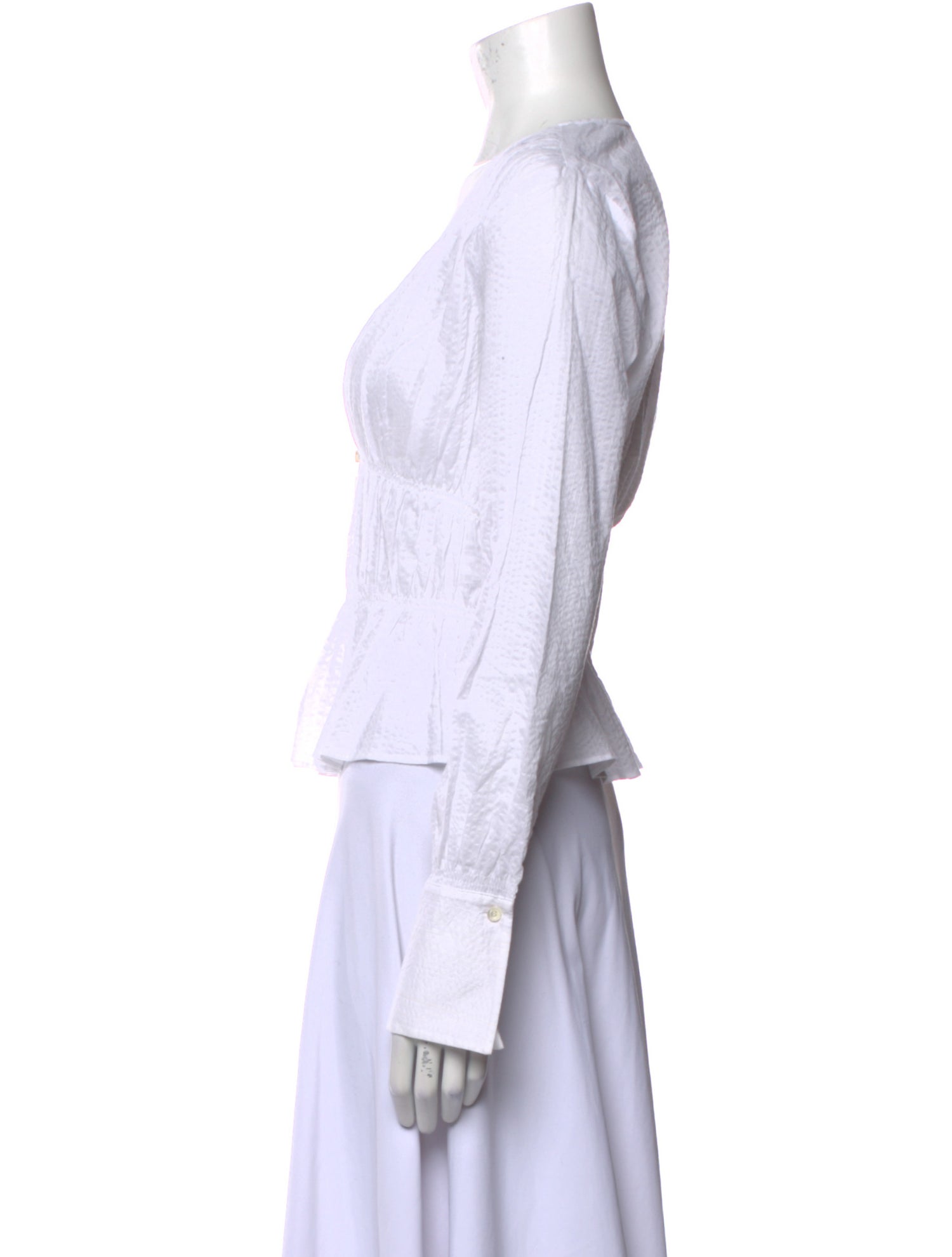 FRAME Striped V-Neck Crop Top