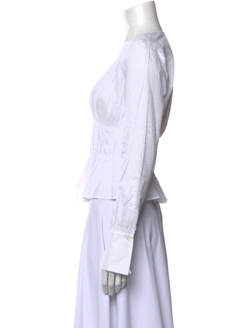 FRAME Striped V-Neck Crop Top