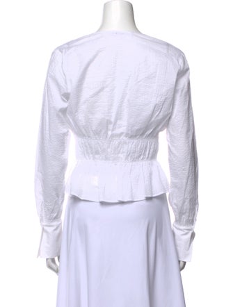 FRAME Striped V-Neck Crop Top