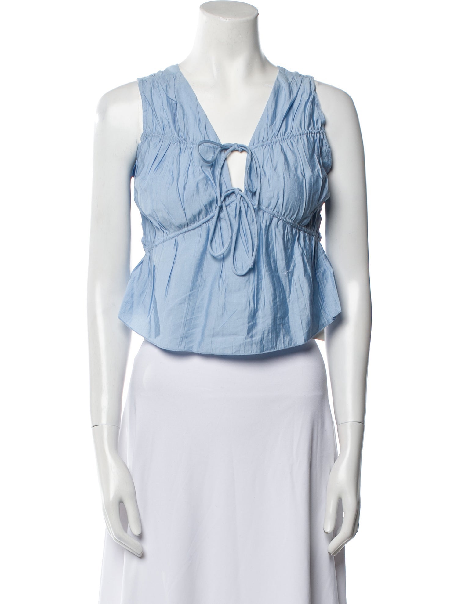 FRAME V-Neck Sleeveless Crop Top