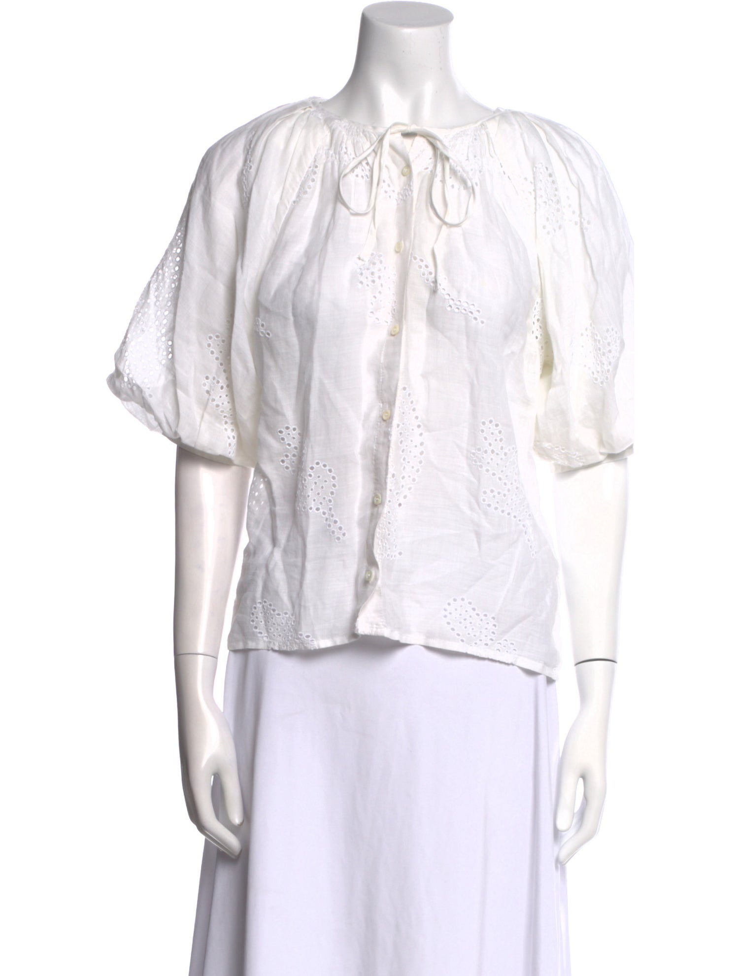 FRAME Off-The-Shoulder Three-Quarter Sleeve Blouse