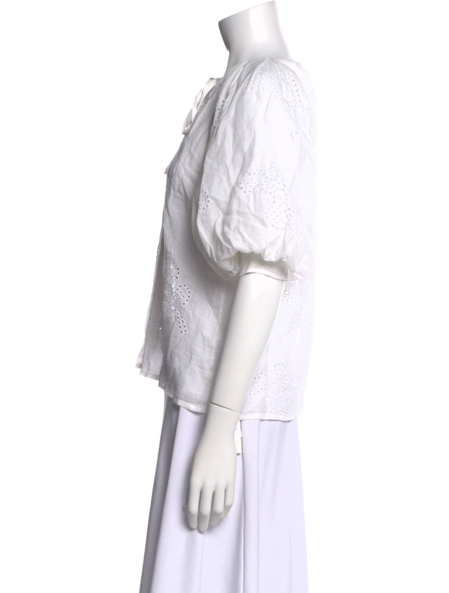 FRAME Off-The-Shoulder Three-Quarter Sleeve Blouse