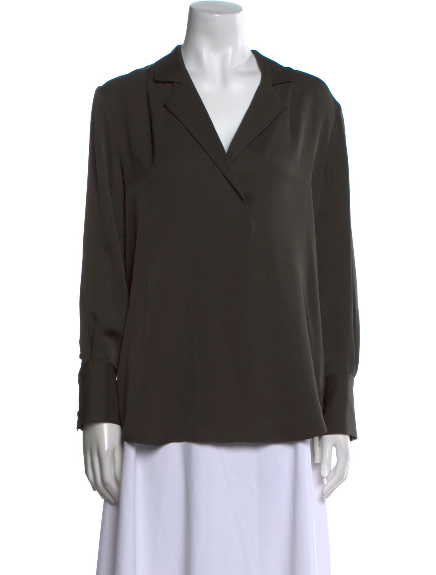 FRAME Silk V-Neck Blouse