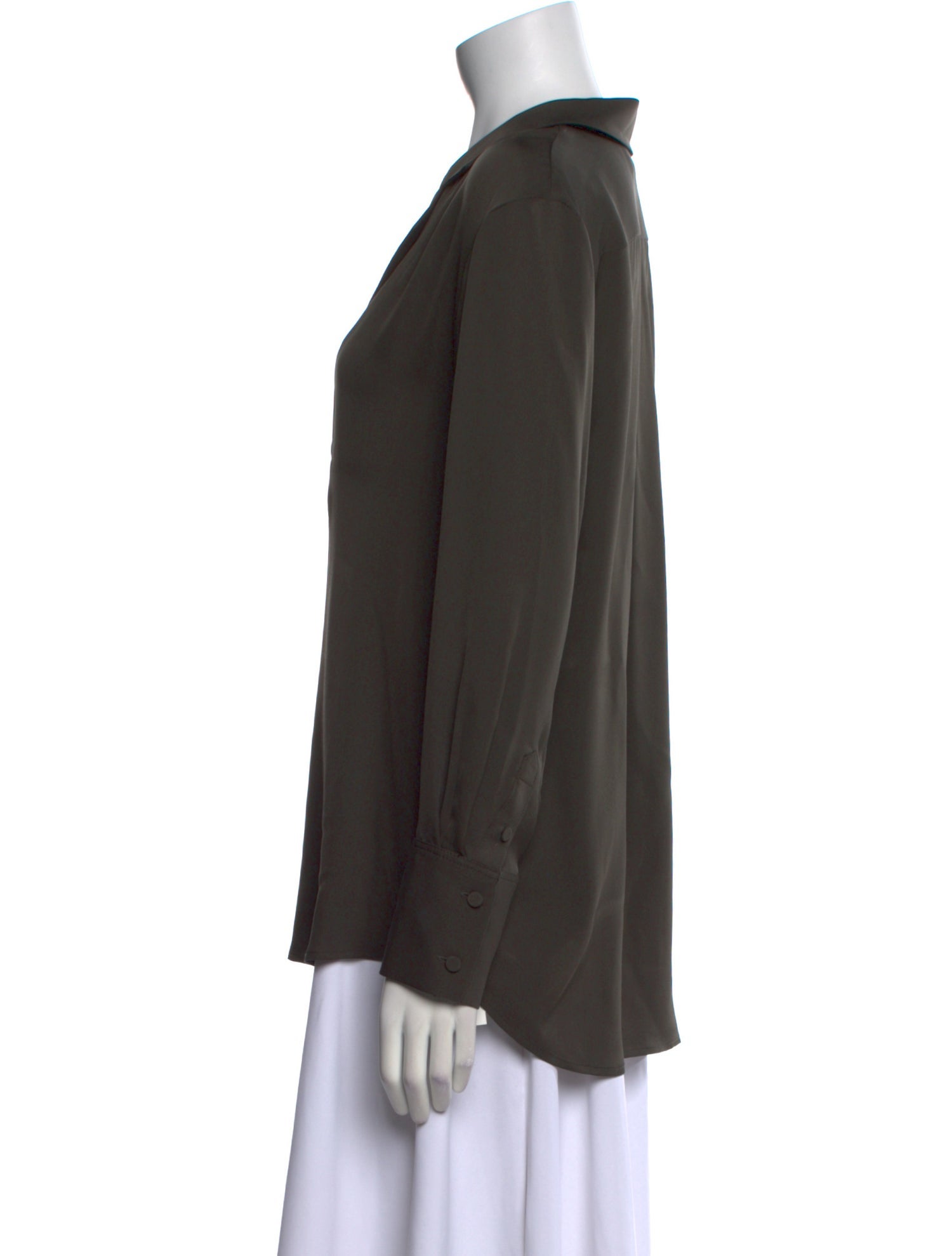 FRAME Silk V-Neck Blouse