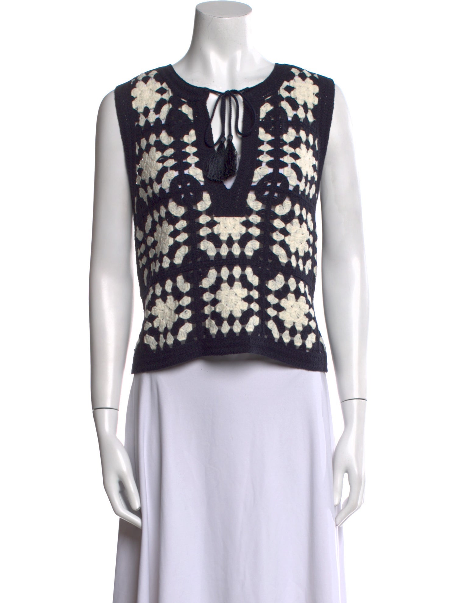 FRAME Printed Scoop Neck Crop Top