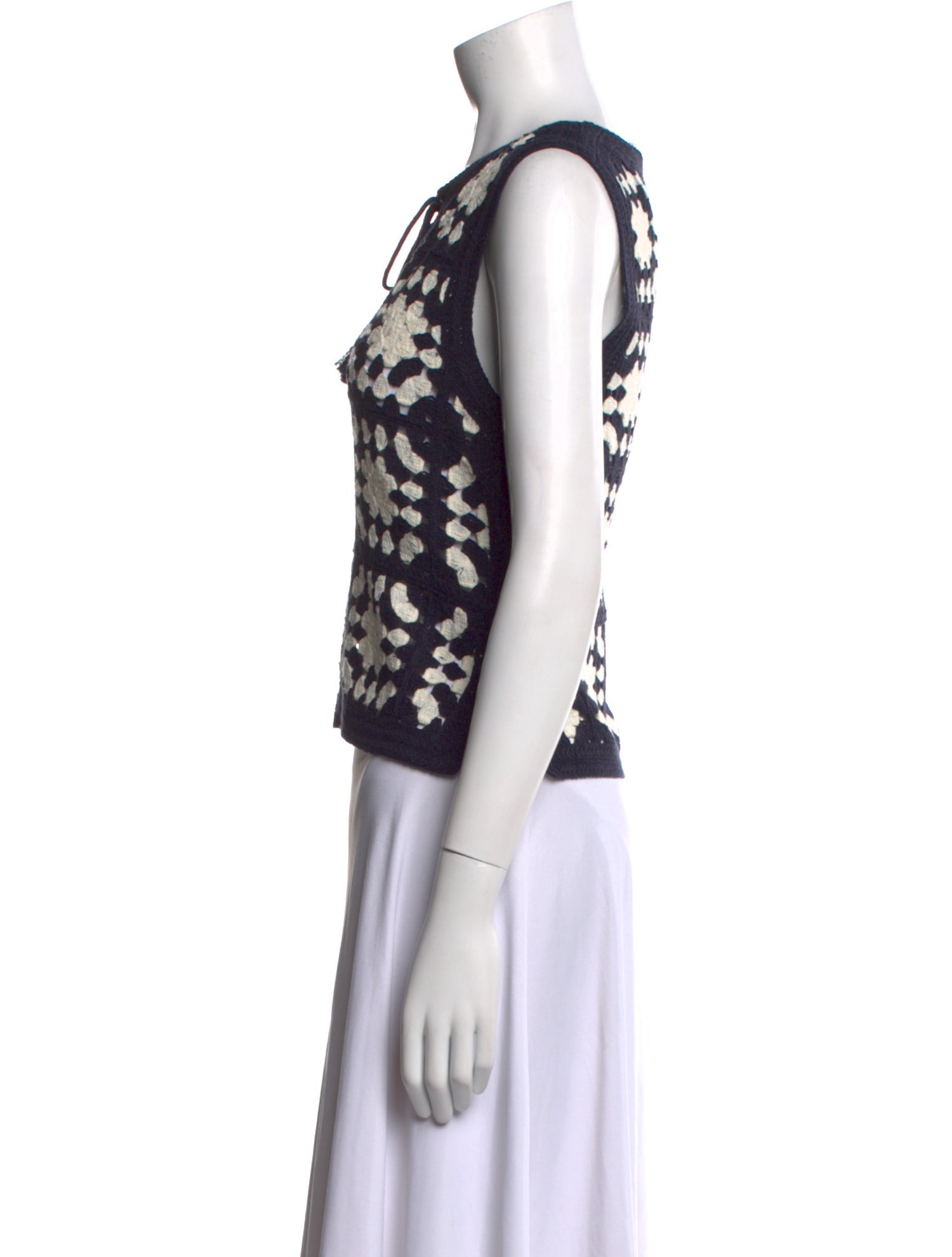 FRAME Printed Scoop Neck Crop Top