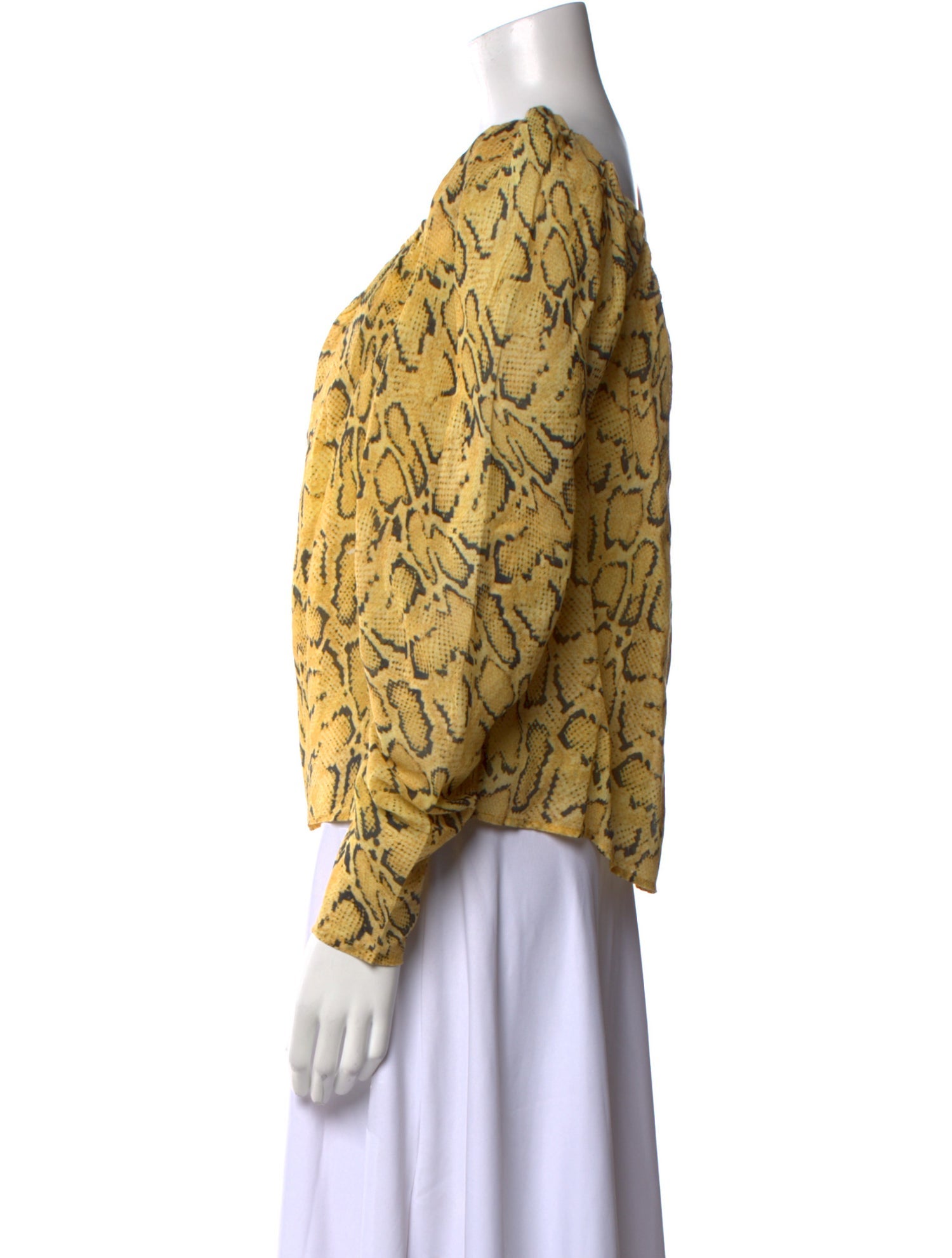 FRAME Animal Print Square Neckline Blouse