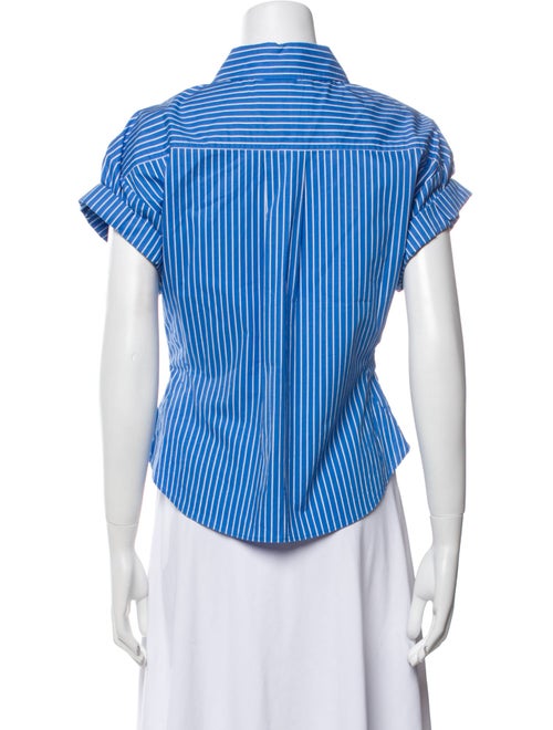 FRAME Striped Short Sleeve Button-Up Top