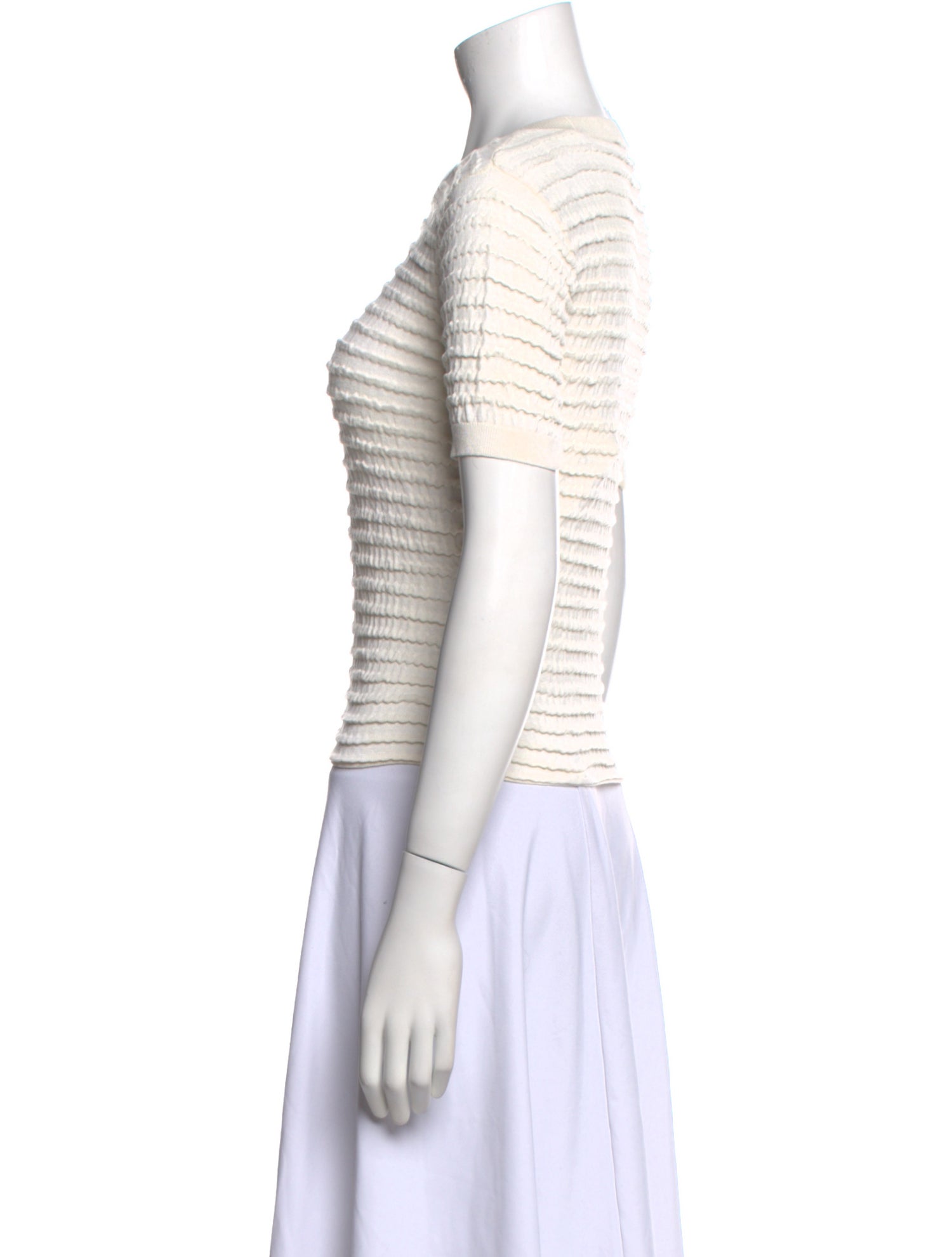 FRAME Silk Crew Neck Crop Top