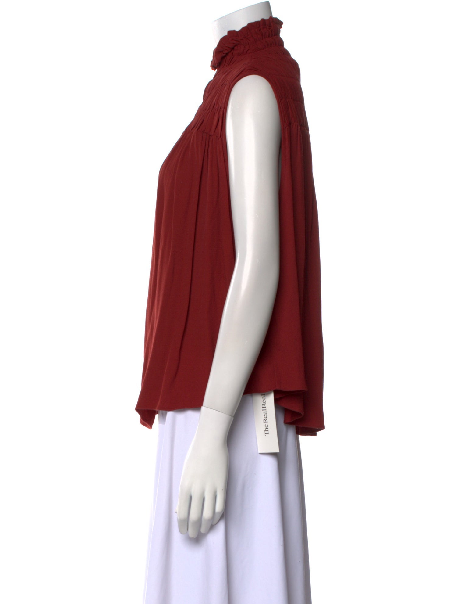 FRAME Mock Neck Sleeveless Blouse
