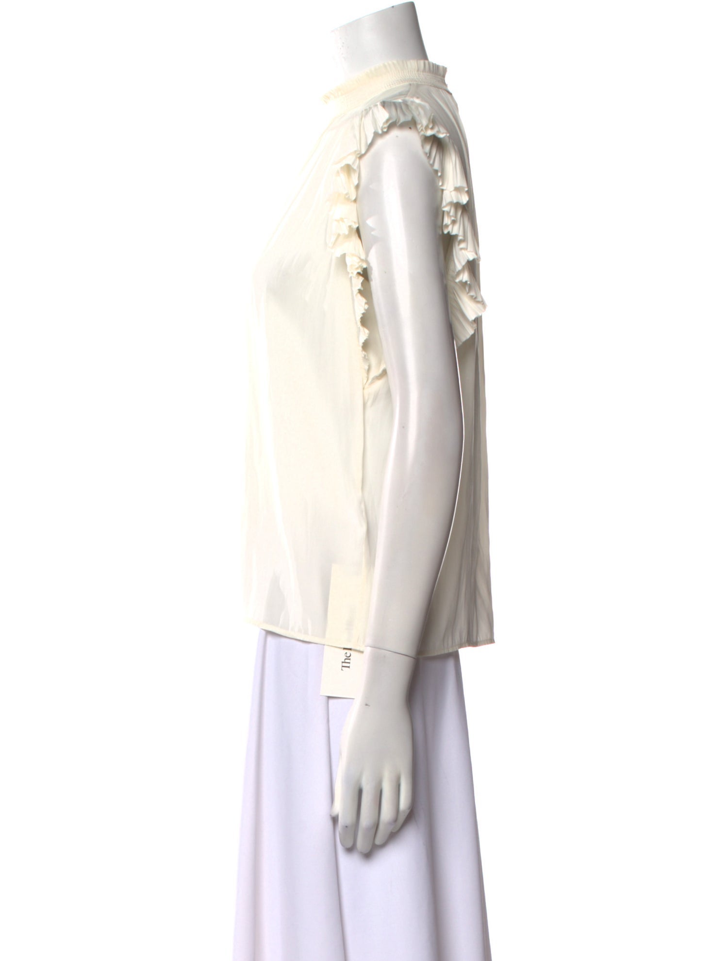 FRAME Mock Neck Short Sleeve Blouse