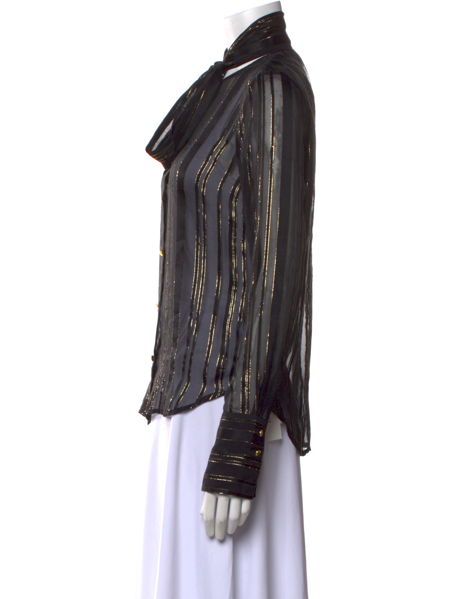 FRAME Striped Long Sleeve Button-Up Top