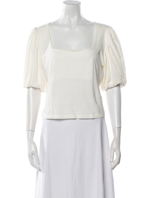 FRAME Square Neckline Short Sleeve Crop Top